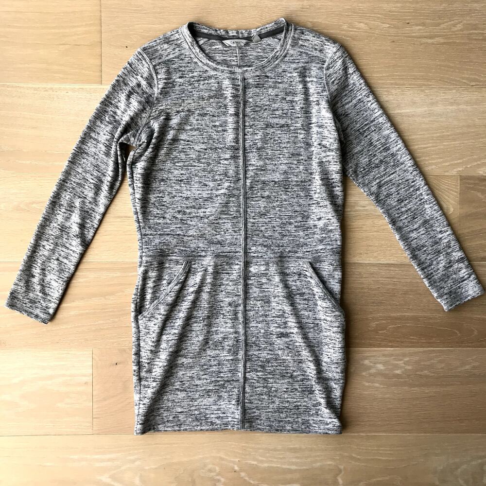Athleta Gray Destiny Sweater Dress with Pockets Small
